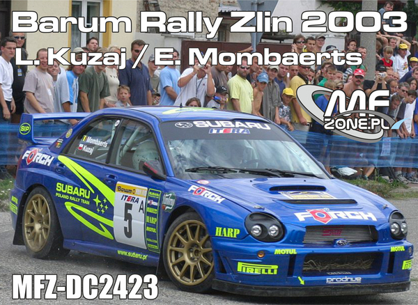 Decal 1/24 MF Zone - Subaru Impreza WRC - Barum Rally Zlín 2003/ L. Kuzaj