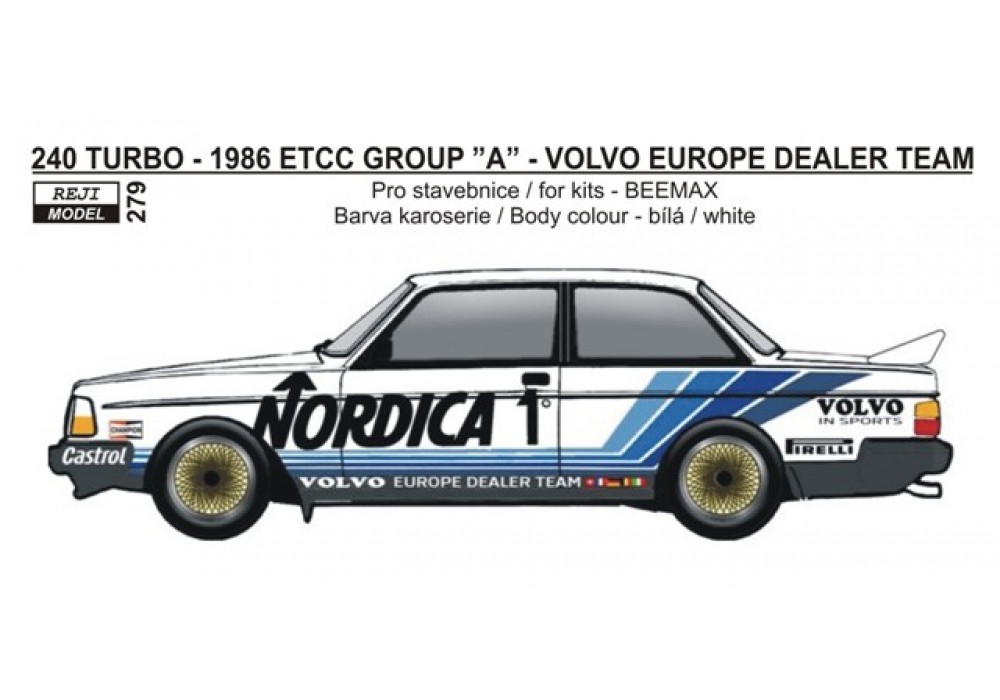 Decal 1/24 - Volvo 240 Turbo - 1986 ETCC Volvo Europe Dealer Team