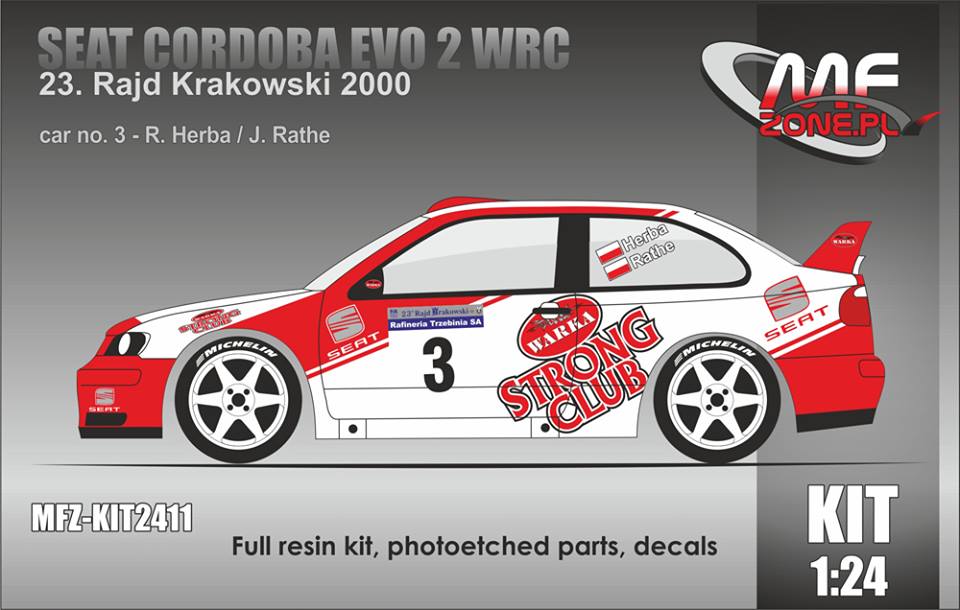 Kit 1/24 MF Zone - Seat Cordoba WRC Evo2 - Rajd Krakowski 2000/ Herba, Rathe