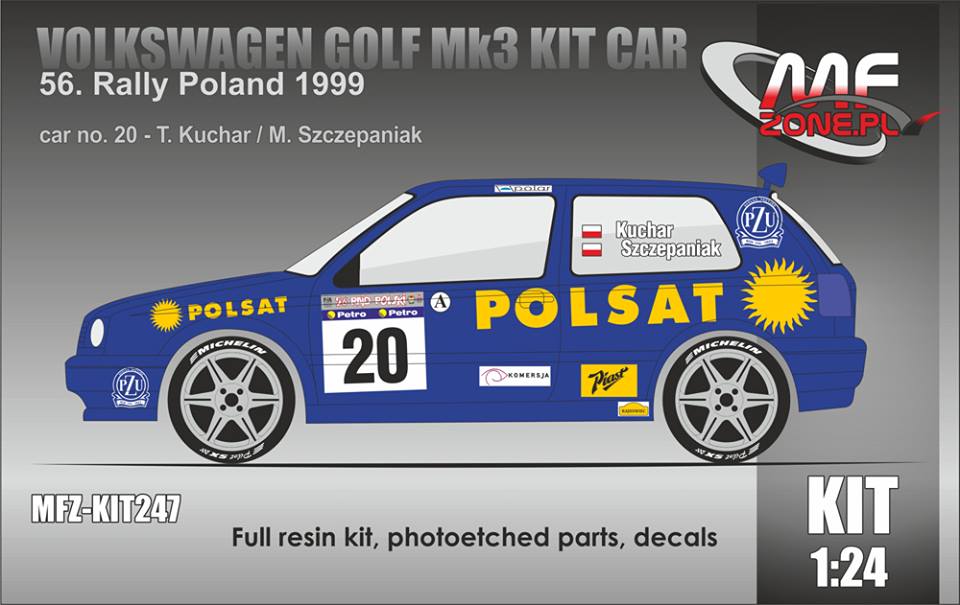 Kit 1/24 MF Zone - Volkswagen Golf Mk3 Kit Car - Rally Poland 1999