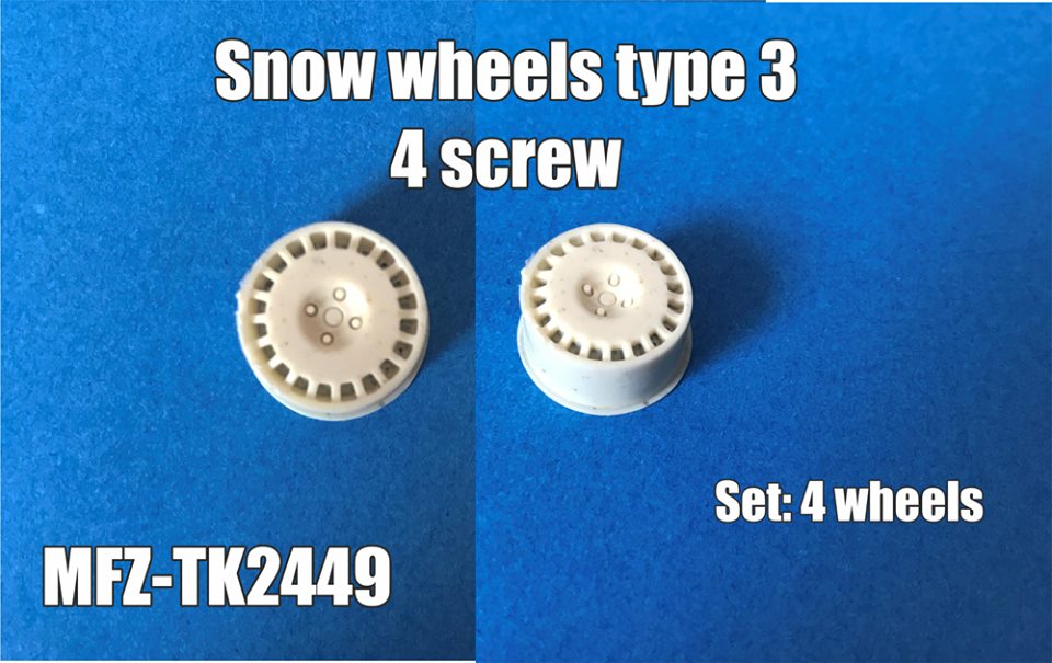 Transkit 1/24 MF Zone - Snow wheels type3 - 4 screw (4 piece)