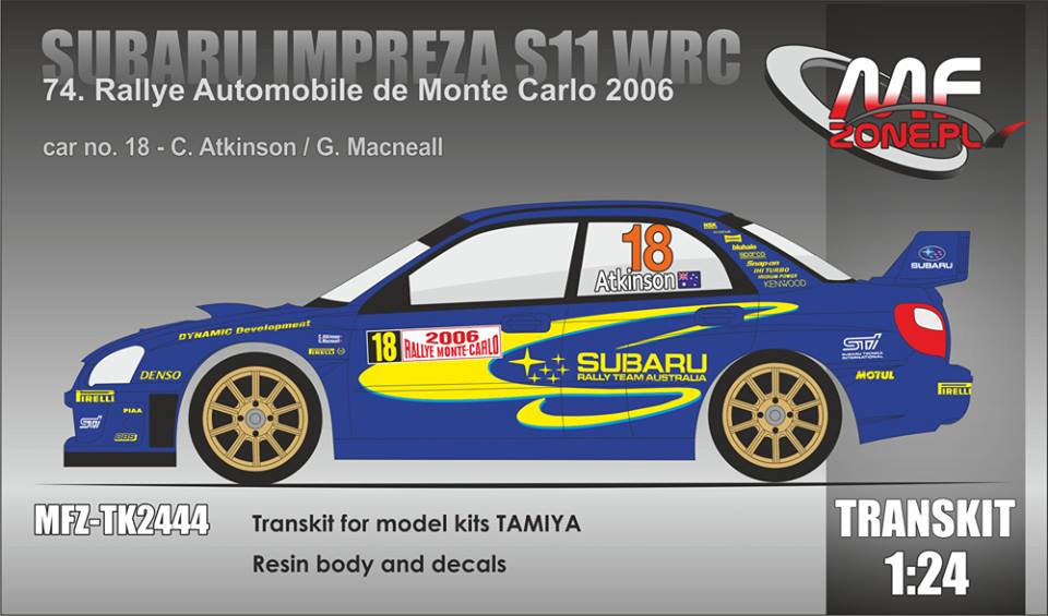 Transkit 1/24 MF Zone - Subaru Impreza S11 WRC - Rally Monte Carlo 2006/Atkinson