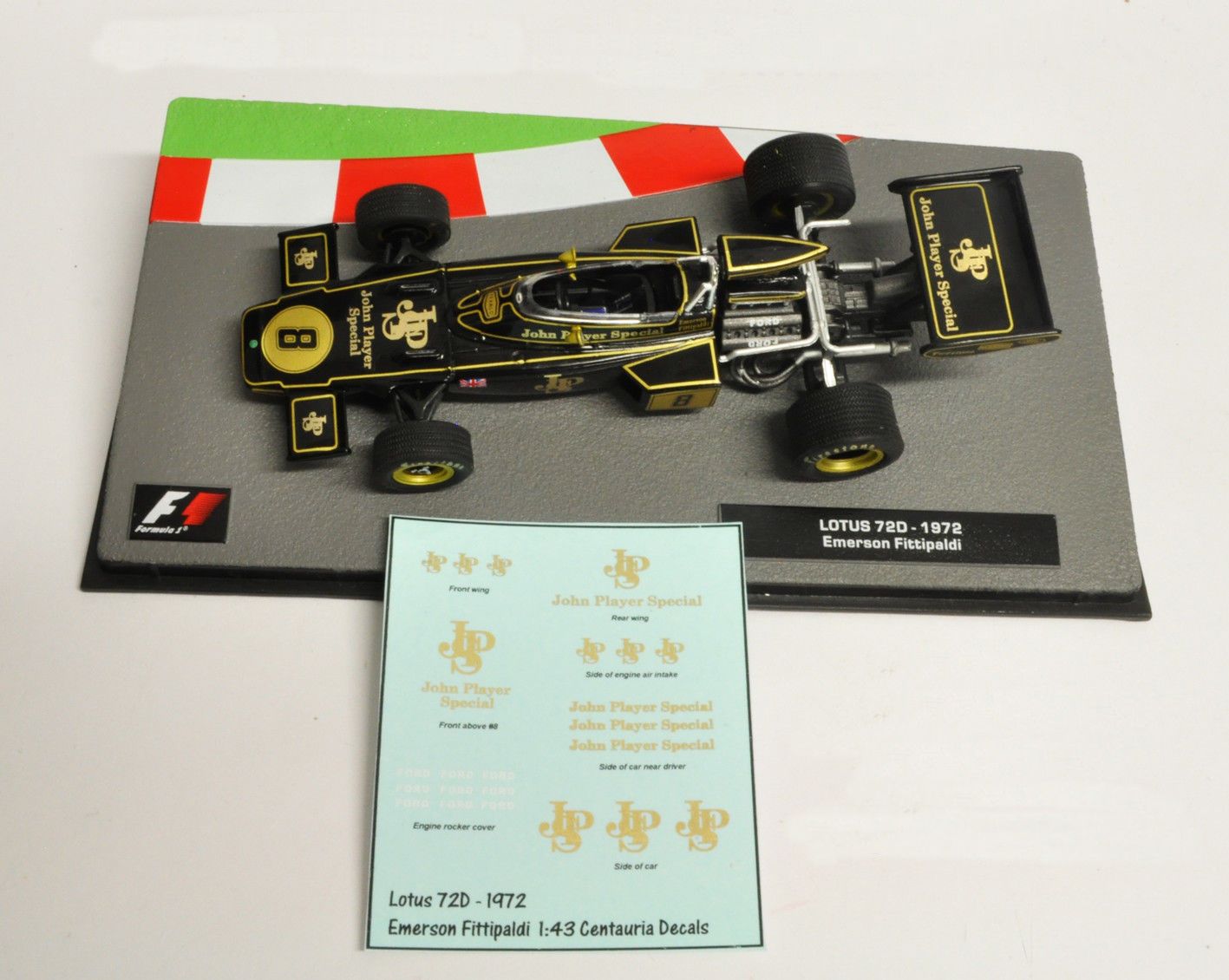 Decals "JPS" - Lotus 72D 1972/ Emerson Fittipaldi