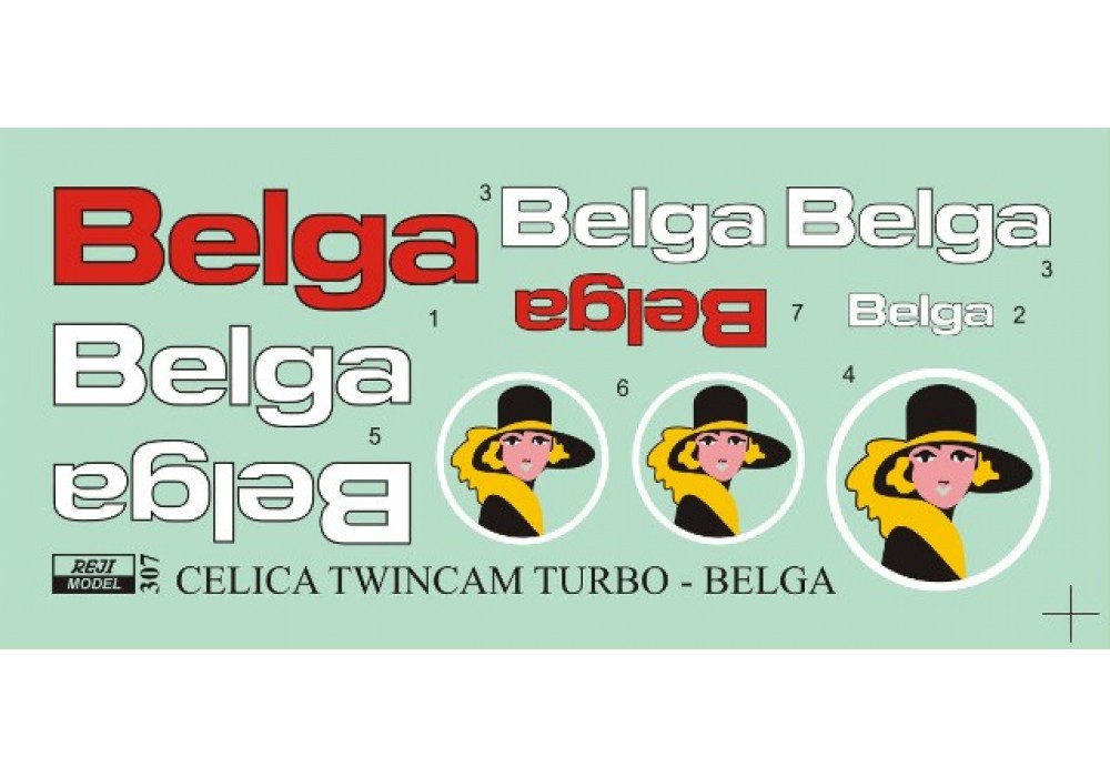Decal 1/24 Reji - Celica TwinCam Turbo - Belga logos