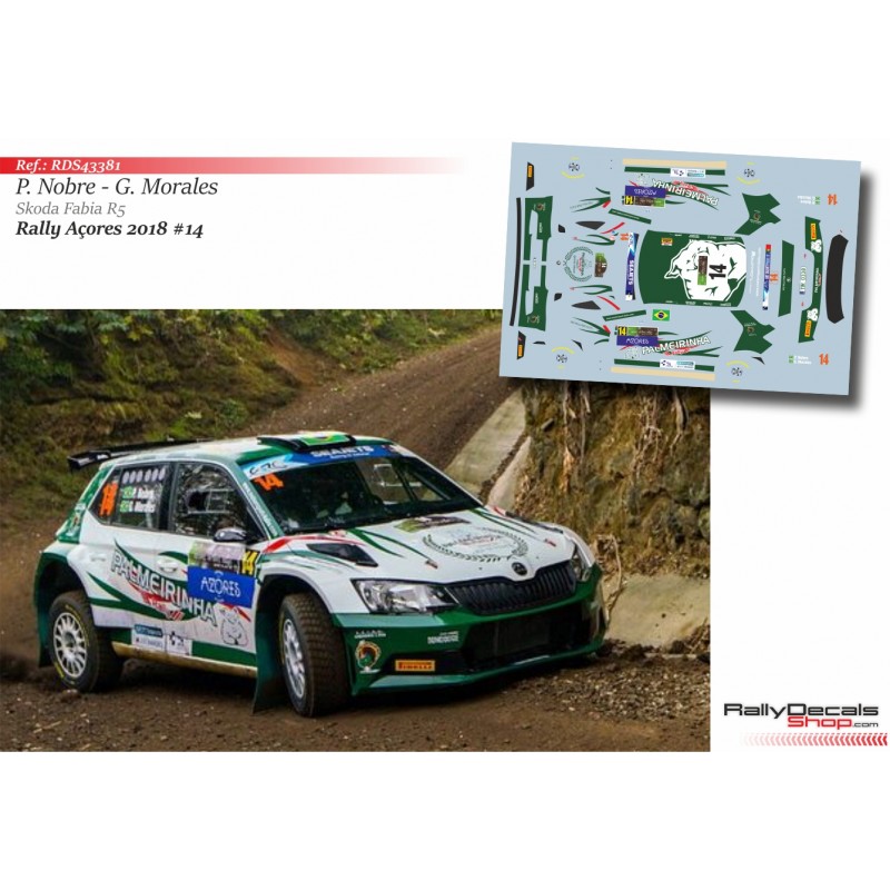 Decal 1/43 - Paulo Nobre - Skoda Fabia R5 - Rally Azores 2018