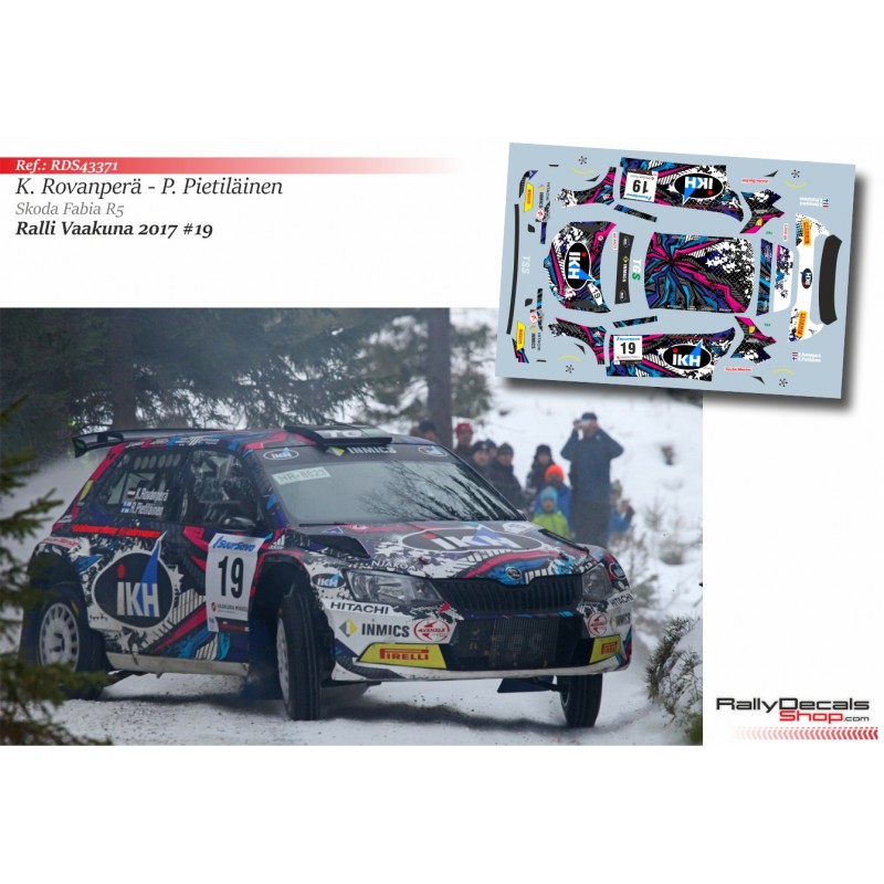 Decal 1/43 - Kalle Rovanpera - Skoda Fabia R5 - Rally Vaakuna 2017