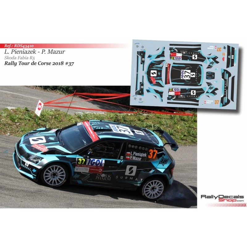 Decal 1/43 - Lukasz Pieniazek - Skoda Fabia R5 - Rally Tour de Corse 2018