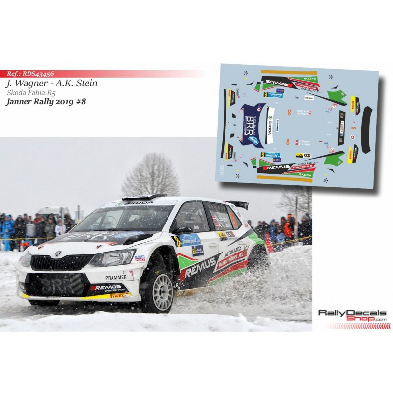 Decal 1/43 - Julian Wagner - Skoda Fabia R5 - Rally Janner 2019