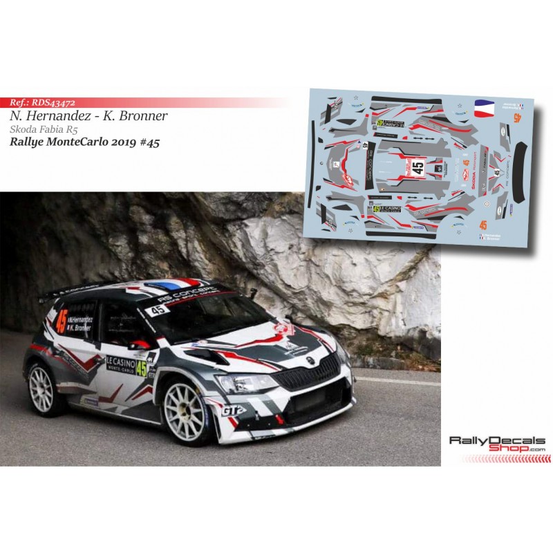 Decal 1/43 - Nicolas Hernandez - Skoda Fabia R5 - Rally MonteCarlo 2019