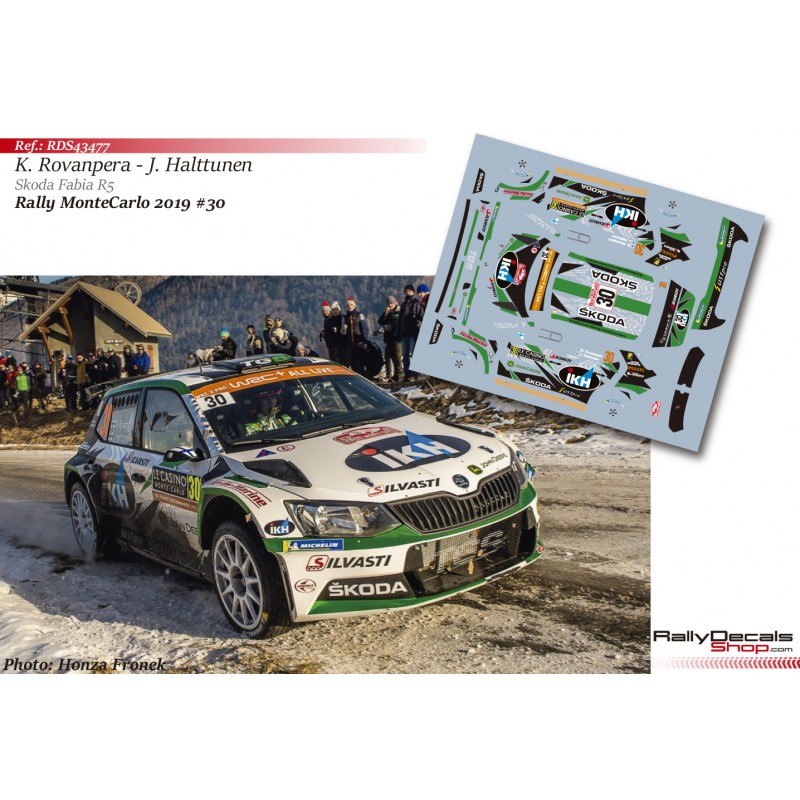 Decal 1/43 - Kalle Rovanpera - Skoda Fabia R5 - Rally MonteCarlo 2019