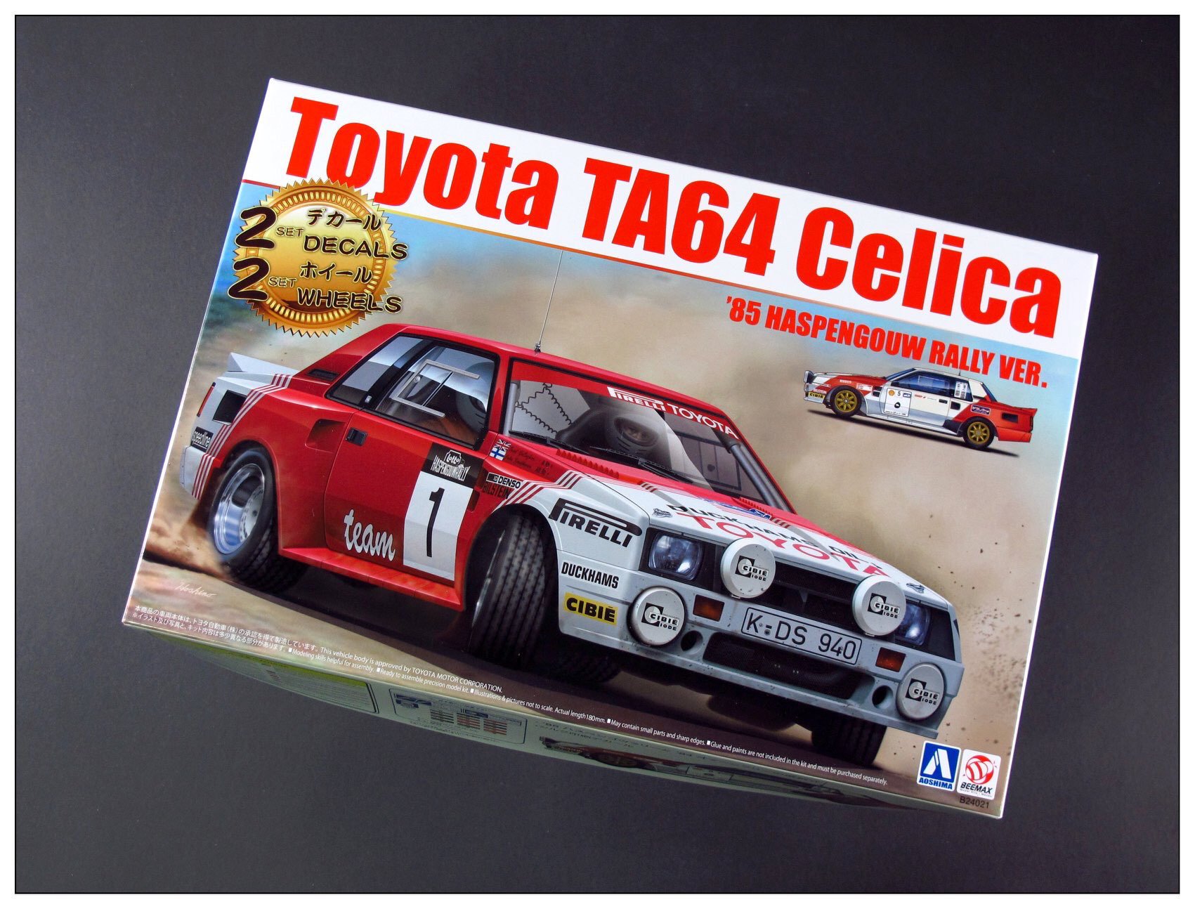 Plastic kit 1/24 - Toyota TA64 Celica - Haspengouw Rally 1985