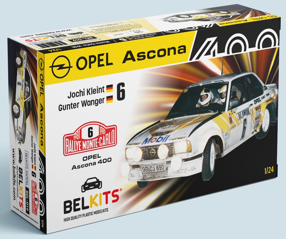 Plastic kit 1/24 - Opel Ascona 400, Rallye Monte Carlo 1981/ J. Kleint