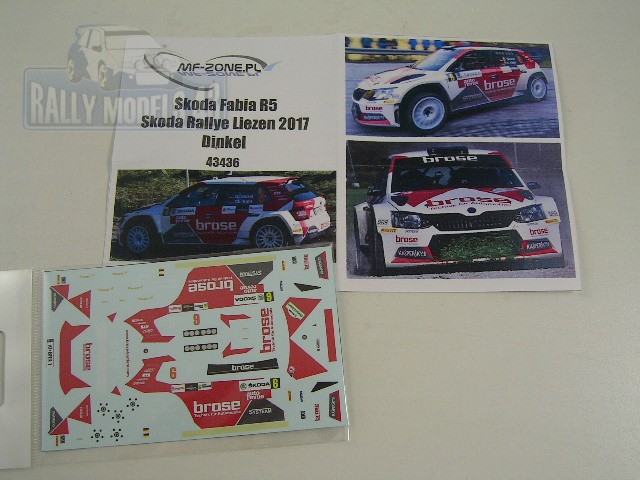 Decal 1/43 MF Zone - Škoda Fabia R5 - Skoda Rallye de Liezen 2017/ Dinkel