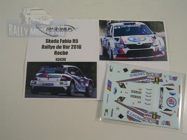 Decal 1/43 MF Zone - Škoda Fabia R5 - Rallye du Var 2016/ Roche