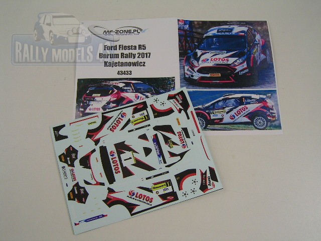 Decal 1/43 MF Zone - Ford Fiesta R5 - Barum Rally 2017/ Kajetanowicz