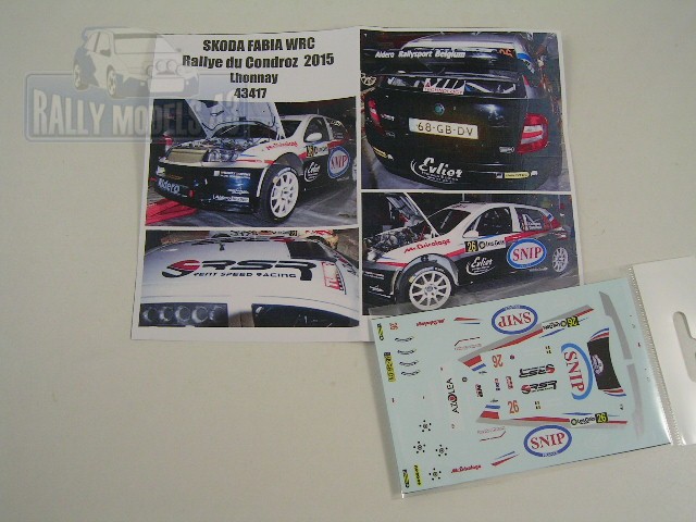 Decal 1/43 MF Zone - Škoda Fabia WRC - Rallye du Condroz 2015/ Lhonnay
