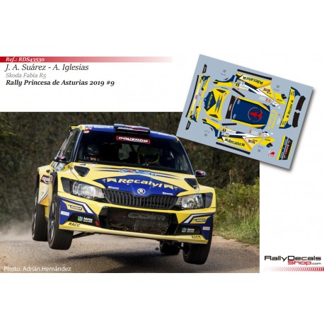 Decal 1/43 - José Antonio Suárez - Skoda Fabia R5 - Rally Princesa de Asturias 2