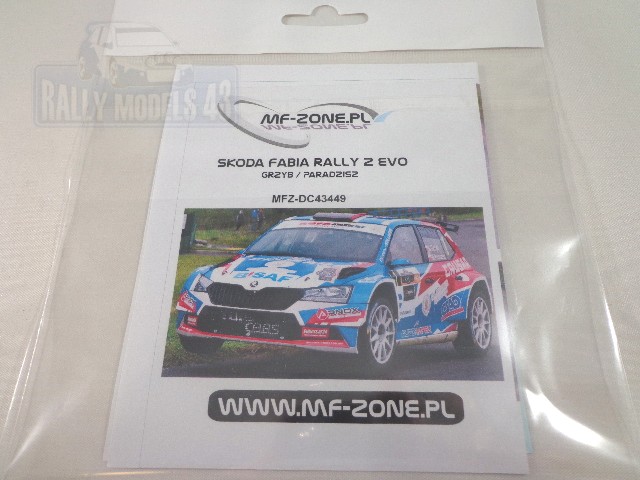 Decal 1/43 MF Zone - Škoda Fabia Rally2 evo - Grzyb, Paradzisz
