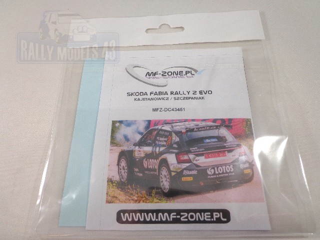 Decal 1/43 MF Zone - Škoda Fabia Rally2 evo -  Kajetanowicz, Szczepaniak