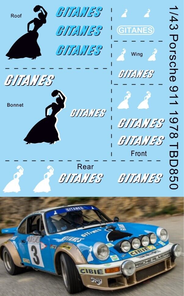 Decals "GITANES" - Porsche 911 - 1978