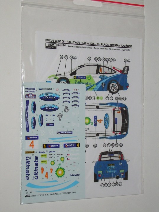 Decal 1/43 Reji Model - Ford Focus WRC - Australia 06/ R. Kresta