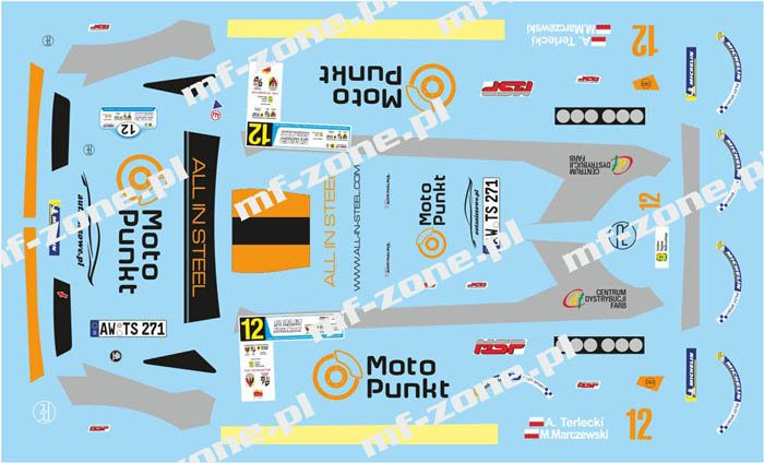 Decal 1/43 MF Zone - Skoda Fabia Rally2 evo A. Terlecki – 51. Rajd Świdnicki 23