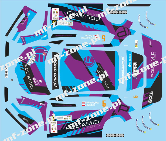 Decal 1/43 MF Zone - Skoda Fabia Rally2 evo S. Płachytka – Rajd Świdnicki 2023