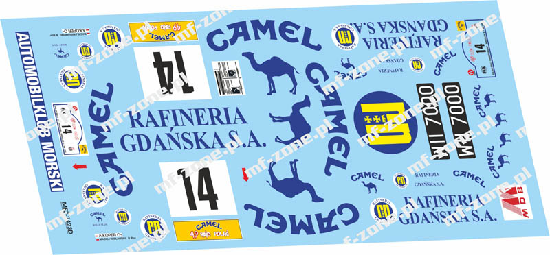 Decal 1/43 MF Zone - Volkswagen Golf MK2 A. Koper – Rajd Polski 1992