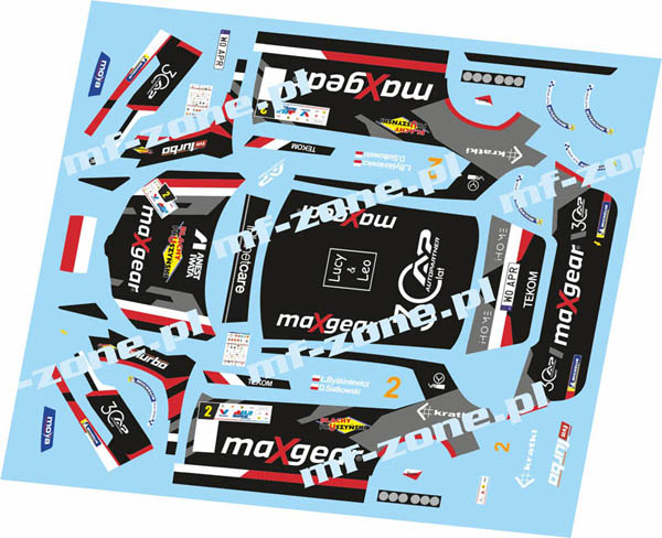 Decal 1/43 MF Zone - Skoda Fabia Rally2 evo Ł. Byskiniewicz – 3. Rajd Małopolski