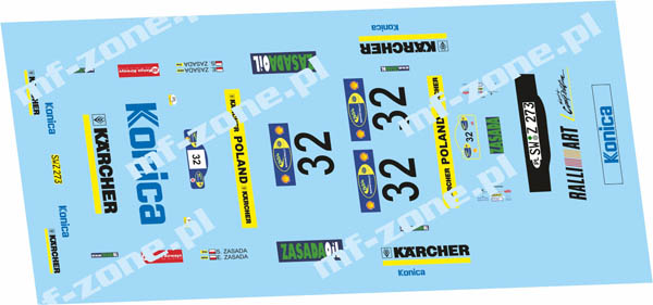 Decal 1/43 MF Zone - Mitsubishi Lancer EVO 3 S. Zasada – 45. Safari Rally Kenya 