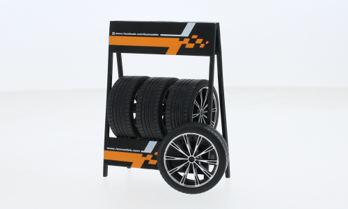 1/18 SET of 4 WHEELS 1/18 - Zubehör RS3 Wheels (černá/stříbrná)