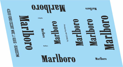 Decal 1/43 MF Zone - "Marlboro" Doplněk k modelům z kolekce Deagostini 