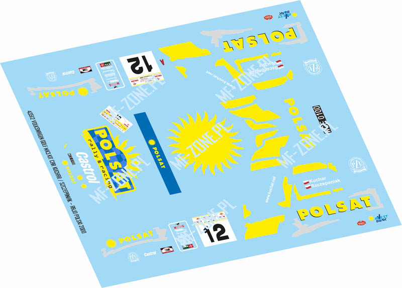 Decal 1/43 MF Zone - Volkswagen Golf MK3 Kit Car T. Kuchar – Rajd Polski 2000