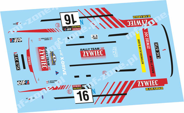 Decal 1/43 MF Zone - Ford Sierra 4×4 R. Gryczyński – 42. Rajd Wisły 1994