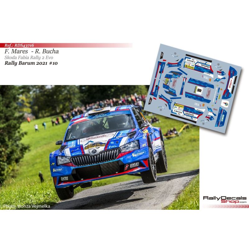 Decal 1/43 - Filip Mares - Skoda Fabia Rally 2 Evo - Rally Barum 2021