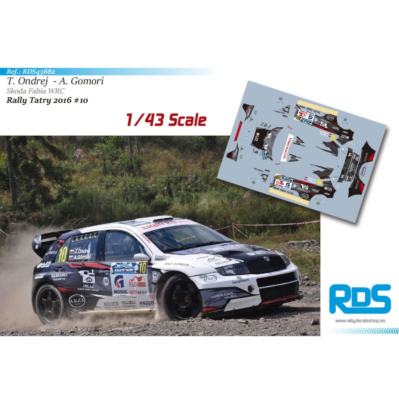 Decal 1/43 - Tomas Ondrej - Skoda Fabia WRC - Rally Tatry 2016