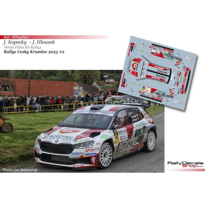 Decal 1/43 - Jan Kopecky - Skoda Fabia RS Rally2 - Rally Cesky Krumlov 2023