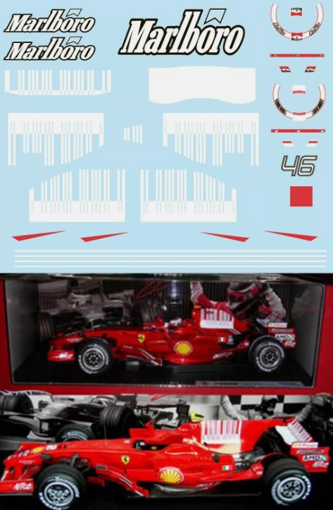 Decals "MARLBORO" - FERRARI F2008 SHARK ROSSI, KIMI, MASSA