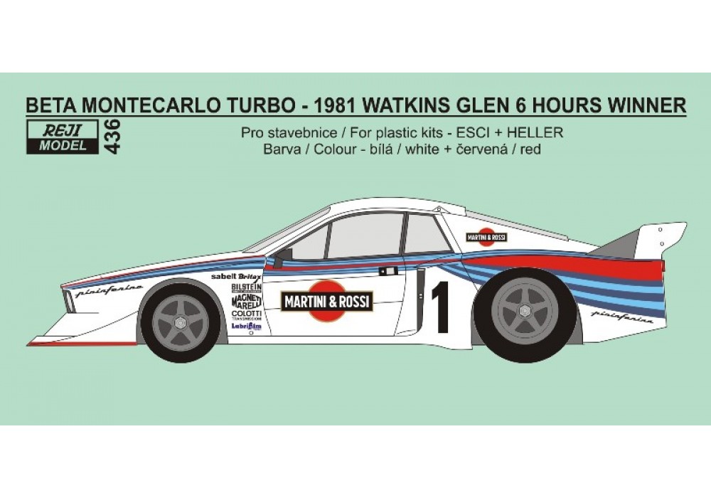 Decal 1/24 - Lancia Beta Montecarlo Turbo - 1981 Watkins Glen 6 hours winner
