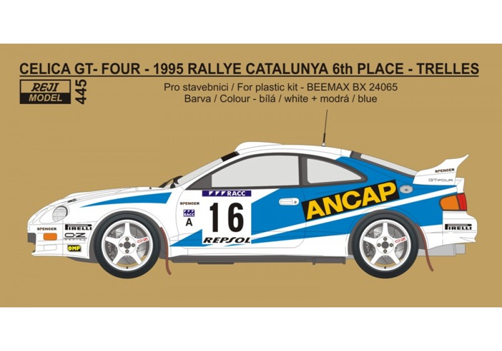 Decal 1/24 - Toyota Celica GT Four (ST205) - Rallye Catalunya 1995 - Trelles / Del Buono