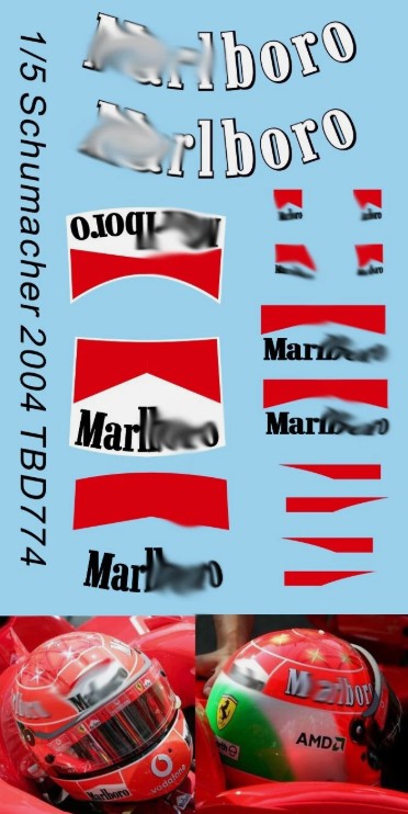Decals 1/5 "MARLBORO" - Michael Schumacher 2004
