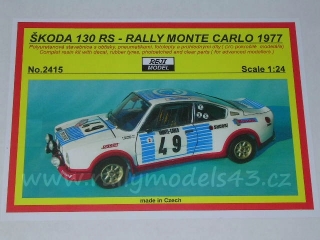 Resin kit 1/24 - Škoda 130 RS/ Rally Monte Carlo 1977- Reji model