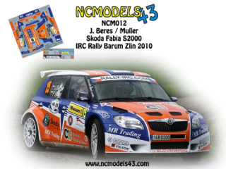 Decal 1/43 NCmodels43 - Josef Beres - Skoda Fabia S2000 - Rally Zlin Barum 2010
