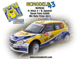 Decal 1/43 NCmodels43 - Hans Weijs jr - Skoda Fabia S2000 - Rally Ypres 2011