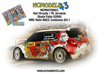 Decal 1/43 NCmodels43 - Karl Kruuda - Skoda Fabia S2000 - Rally Catalunya 2011