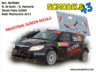 Decal 1/43 NCmodels43 -R Al Ketbi - Skoda Fabia S2000 - Rally Monte Carlo 2013