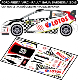 Decal 1/43 MF Zone - Ford Fiesta WRC Kosciuszko - Rally Italia Sardegna 2013