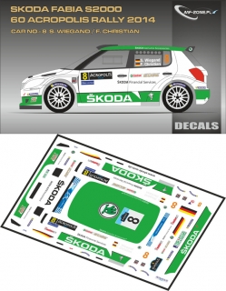 Decal 1/43 MF Zone - Škoda Fabia S2000 S. Wiegand - Acropolis Rally 2014