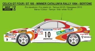 Transkit 1/24 Reji model - Toyota Celica ST 185 - Rally Catalunya 94 – E.Bertone