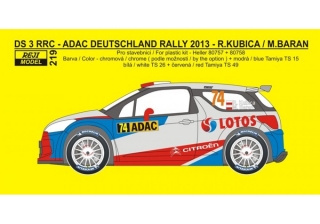 Transkit 1/24 Reji model - Citroen DS3 RRC Deutschland Rally 2013 - Kubica